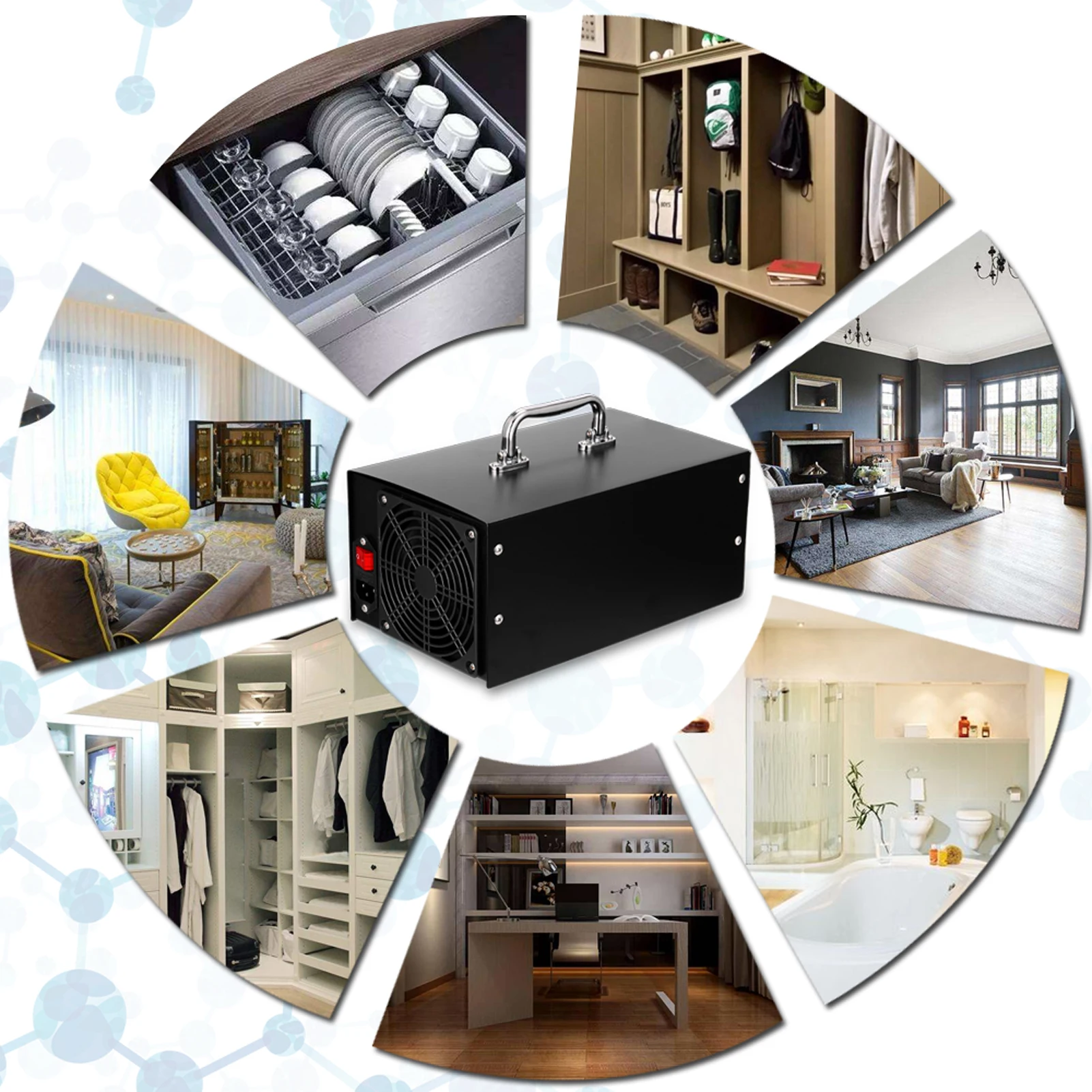 

80g/h Ozone Sterilizer Ozone Steriliztion Machine Home Outdoor Multifunction Tools New House Wardrobe Odor Disinfection BathRoom