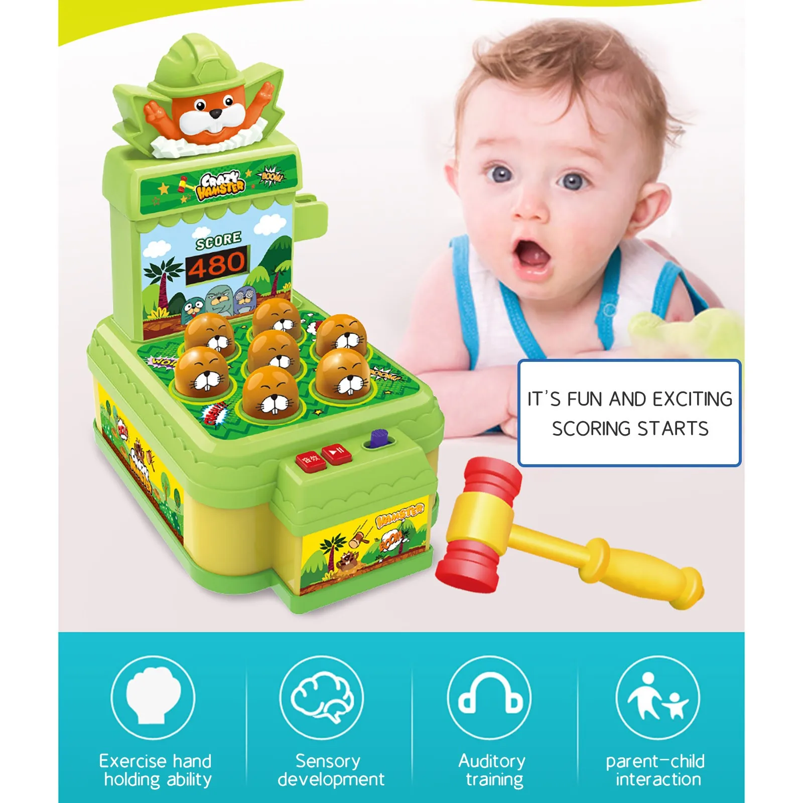 

New Hamster Game Mini Electronic Arcade Game Suitable For 3 4 5 6 7 8Year Old Boys And Girls To Vent Interactive Game Toys Jouet