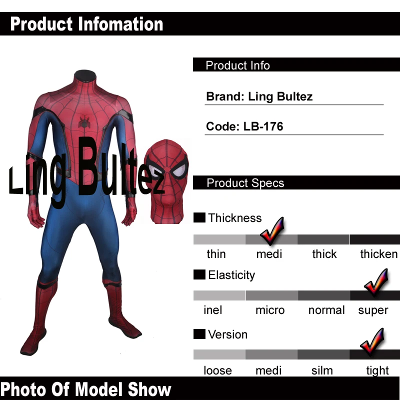 

Ling Bultez High Quality Homecoming spider Costume