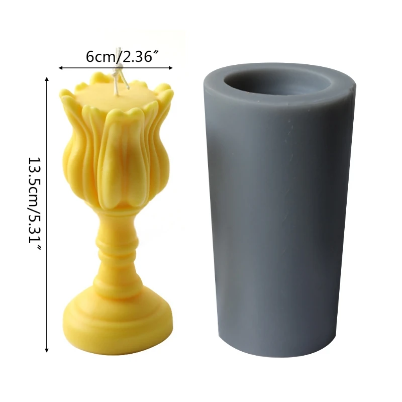 

3D Tulip Candle Silicone Mold Soap Crayon Wax Mould Home Ornaments Making Supply