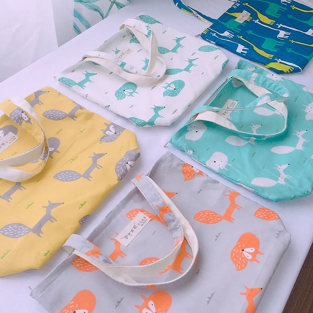 Набивной хлопок сумка ручная переноска маленькая тканевая милая многоразовая