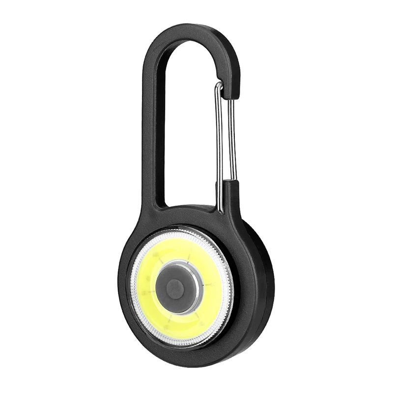 Портативная мини вспышка с карабином COB светодиодная для ключей брелок