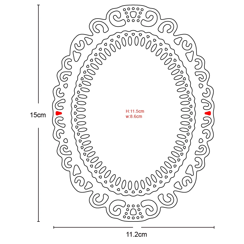 Металлические Вырубные штампы вырезанная овальная рамка форма украшение для