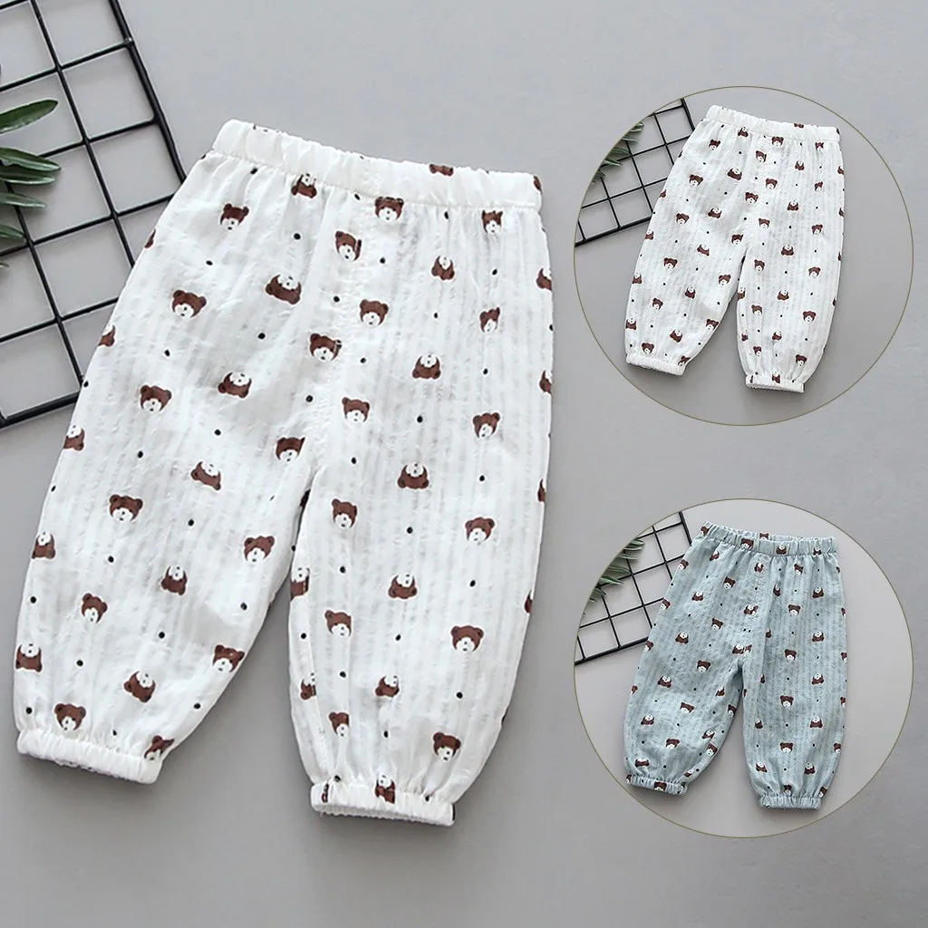 Летние детские штаны с защитой от комаров штаны-фонарики тонкие хлопковые