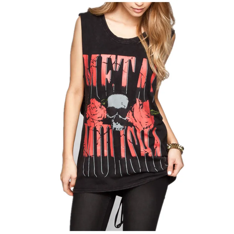 Женская футболка без рукавов с эффектом потертости|Майки| |