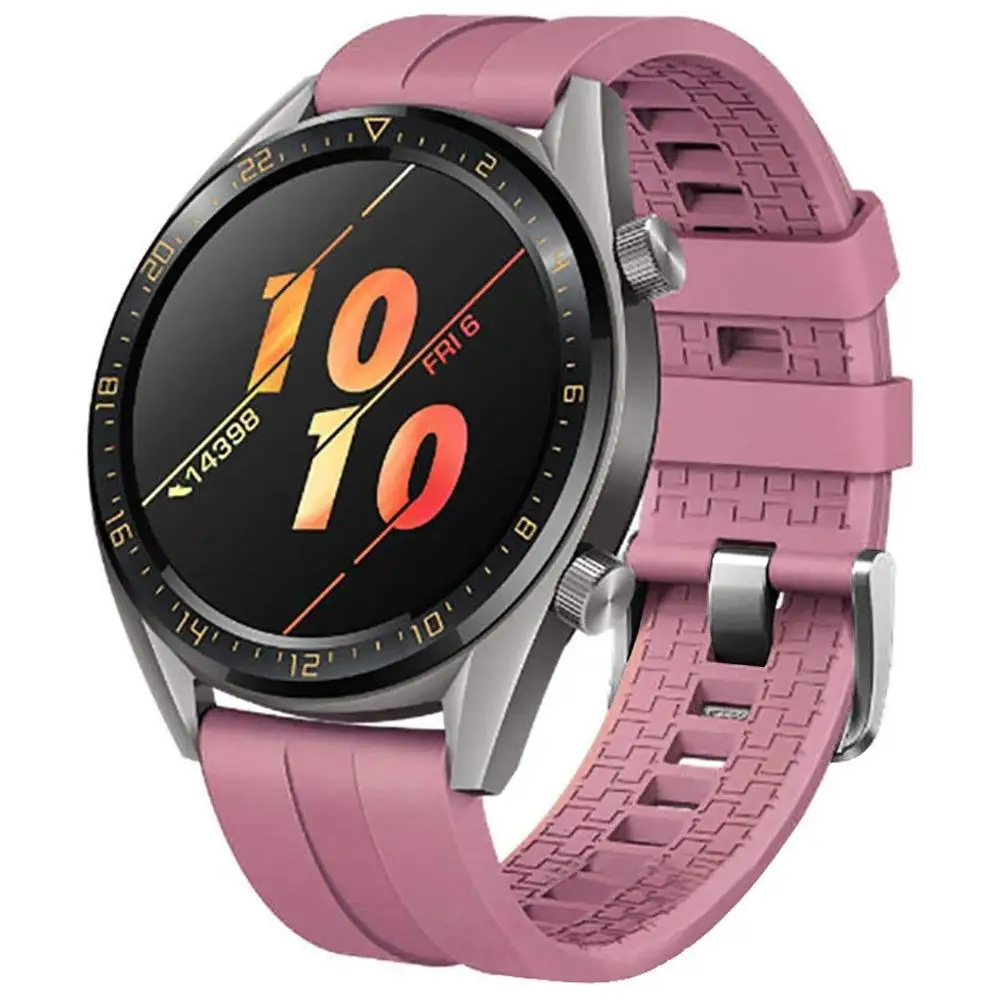 pink Huawei Watch GT 2 ремешок для Galaxy watch 46 мм samsung gear S3 Frontier силиконовый 22 мм ремешок для часов amazfit bip браслет gear S 3 46 - Цвет ремешка: pink