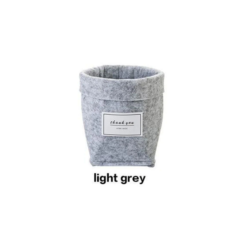 Gray/ Khaki Plant Grow Bag Home Decorations Desktop Flower Basket Fleshy Felt Pot Thicken Garden Pot Garden Supplies - Цвет: Светло-серый