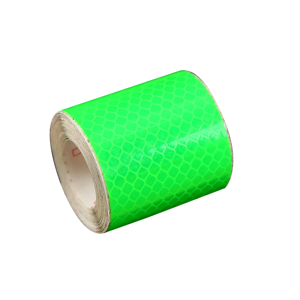 Fluorescent green 100 см х 5 см Предупреждение лента Предупреждение светильник отражатель Защитная Стикеры светоотражающая пленка для автомобиля предохранителем и универсальным питанием-от источника переменного или постоянного тока крепления светоотражающей полоски Стикеры s - Цвет: Fluorescent green