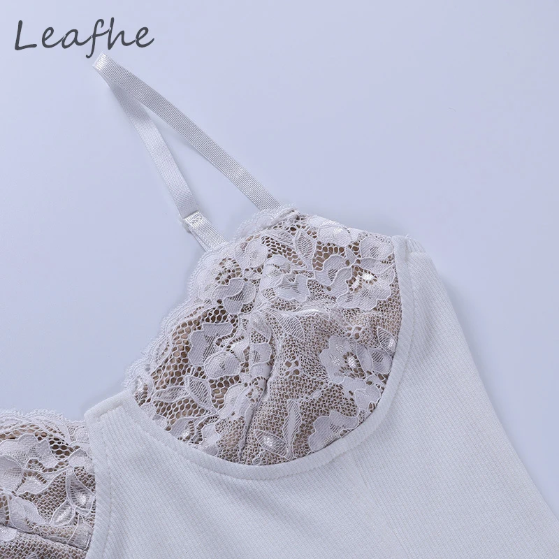 

2021 Sexy Lace Patchwork Spaghetti Strap Dress Summer Sleeveless Backless Skinny Mini Party Dress Women Solid Casual Slim Dress