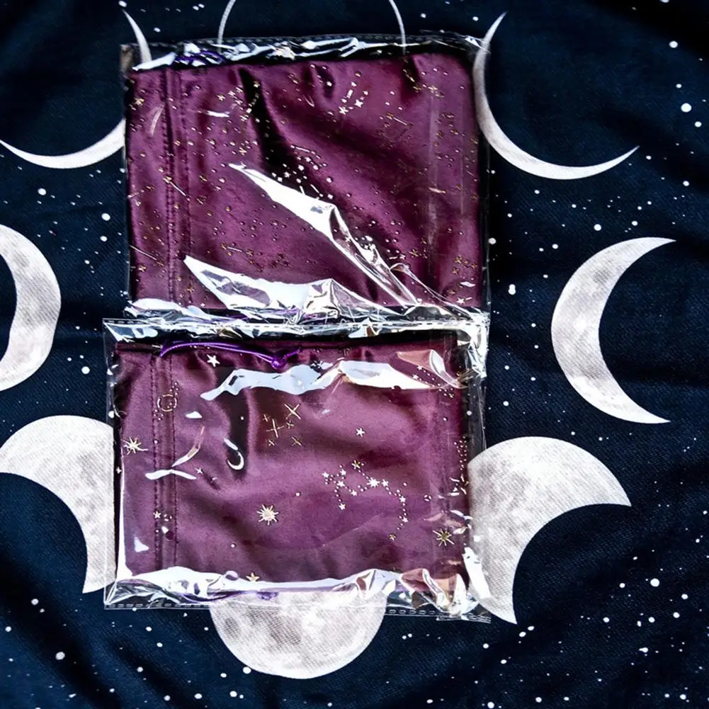 Star Moon Velvet Bag Tarots Oracle Card Witch Divination Crystal Storage Game Package Drawstring Bags Board Games | Спорт и