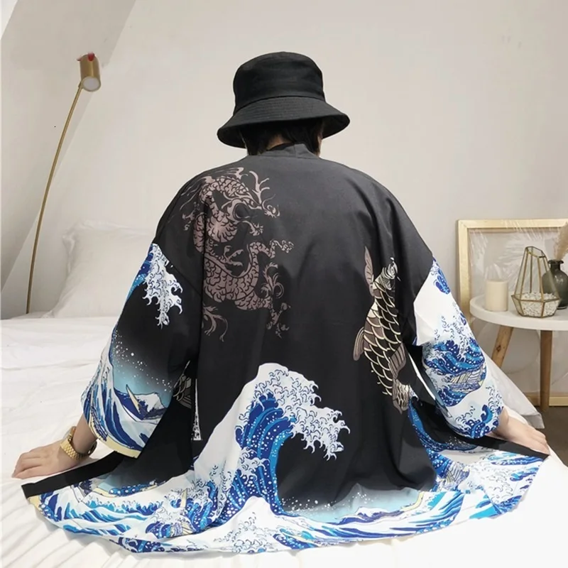 Японский кардиган кимоно мужской obi yukata мужская японская одежда самураев