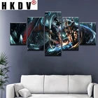 HKDV домашний декор картины рамка картина холст настенный Декор печать плакат 5 панелей игра World Of Warcraft холст Модульная картина