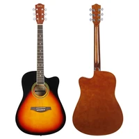 41 inch acoustic guitar 6 strings folk guitar beginners kids musical instrument sunset color basswood guitar with capo picks bag