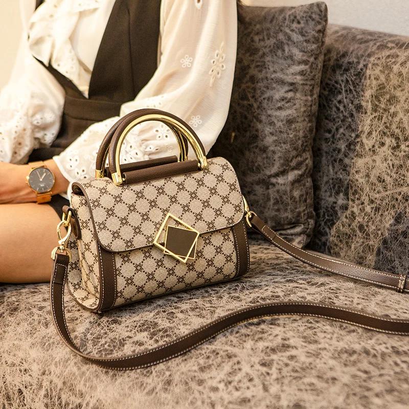 

Retro Plaid Buckets for Women Luxury Brand Women Handbags Genuine Leather Purses and Handbags Carteras Mujer De Hombro Y Bolsos