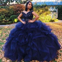 fanshao wd221 quinceanera dress off shoulder luxurious for 15 girls ball formal gowns crystal tiered ruched vestido