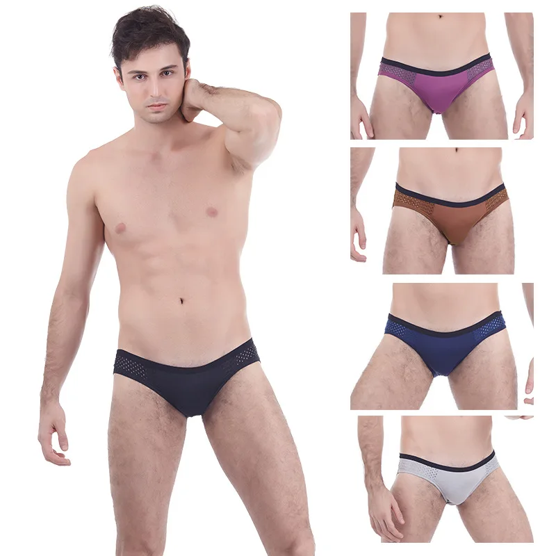 Женское Сетчатое сексуальное нижнее белье из ледяного шелка мужские трусы