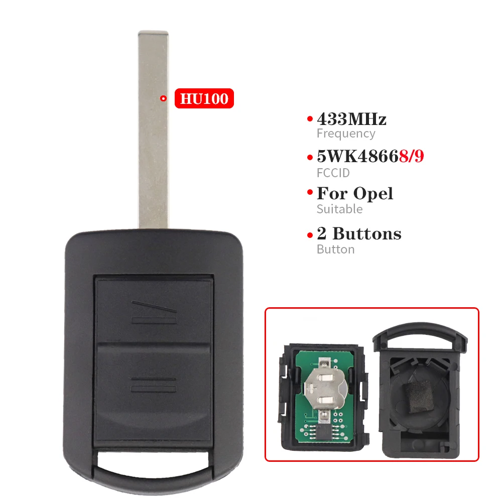 

YIQIXIN 2-кнопочный дистанционный автомобильный ключ для Opel Vauxhall Corsa C Meriva Agila Tigra Astra Combo Van Control Fob 433Mhz 5WK48668 без чипа