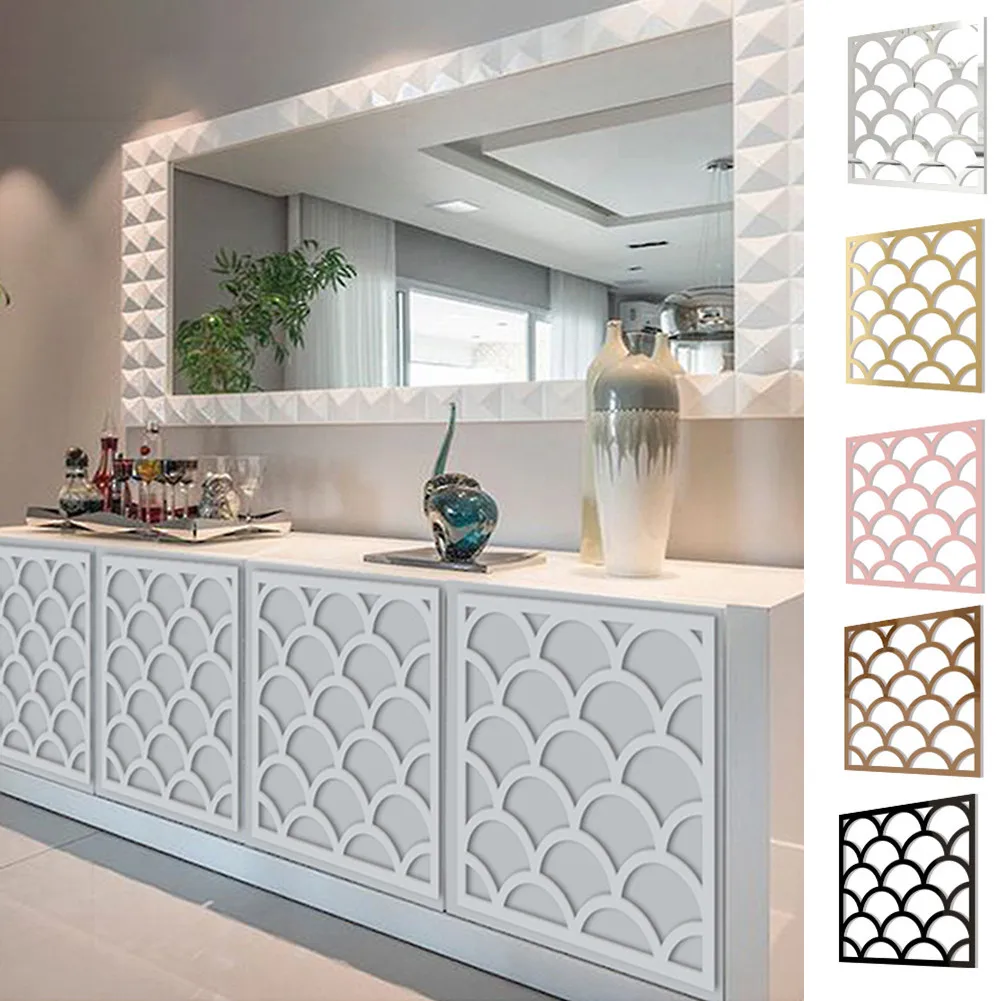 

5 Colors 4pcs 20*20CM PS Board Mirror Wall Stickers Waterproof 20*20cm Bedroom Kichen Wall Stickers DIY Home Art Decor