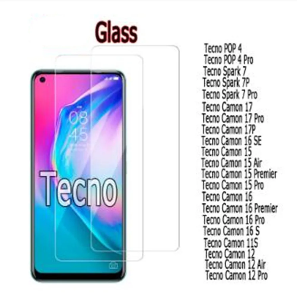 

10PCS Wholesale Glass For Tecno Camon 17 17P 16 16S 15 11S12 Air Pro Premier S Cover Protector Film On Tecno Spark 4 5 Air Glass