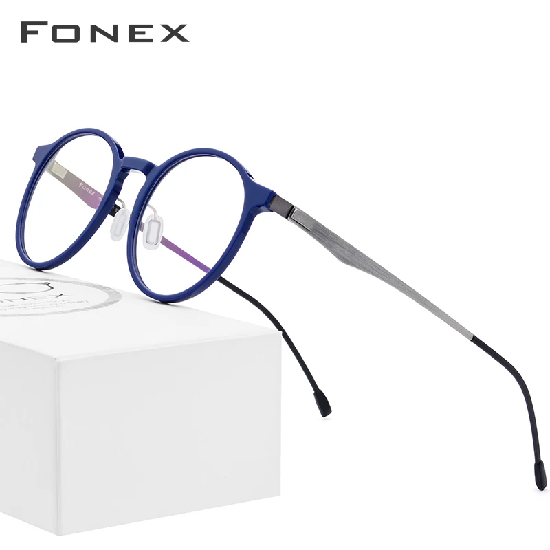 FONEX ацетатные оптические очки, женские ретро круглые очки, оправа, круглые очки для близорукости, очки для мужчин, очки без винтов по рецепту, 1619
