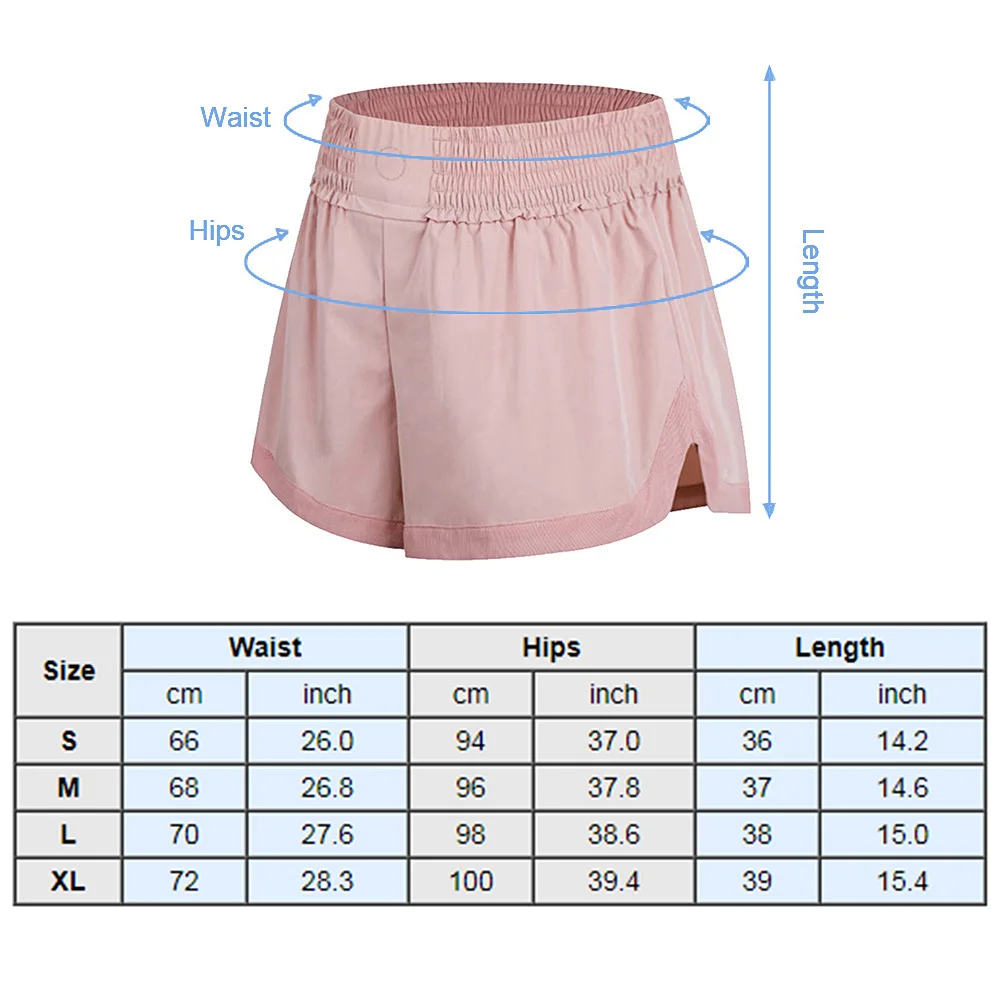 

Women 2-in-1 Running Shorts Wide Waistband Breathable Quick-Drying Jogging Shorts Gym Fitness Leggings