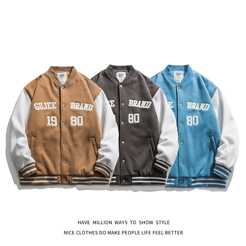 

2021 New Spring&Autumn Embroid Letter Men's Baseball Bomber Jacket Unisex Women's Loose Varsity Coat Campus Couple Street Casual