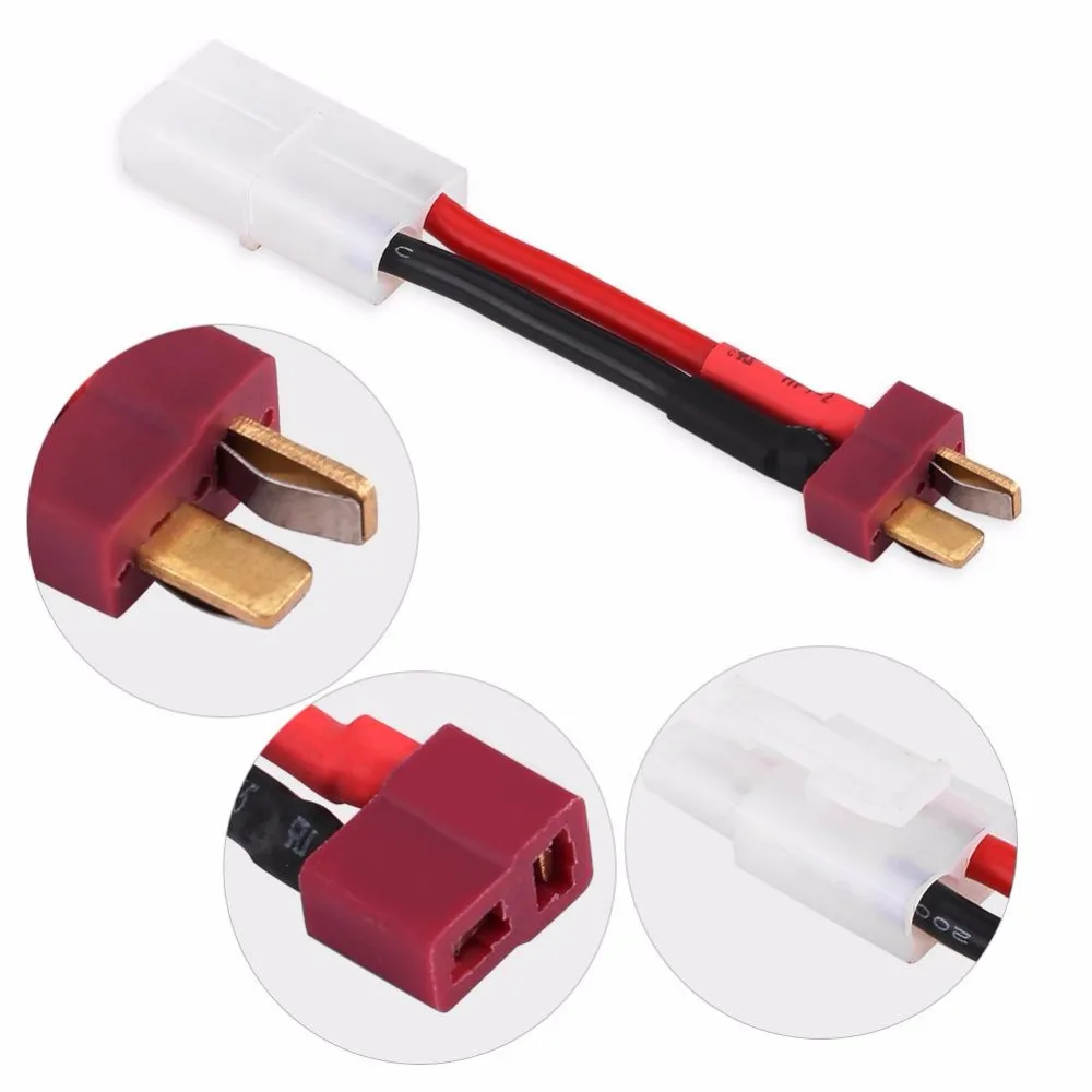 Hot Sale RC Parts Plug Cable 2Pcs/Set 5cm T Female / Male to Tamiya Adapter 14 AWG Wire Accessories | Игрушки и хобби