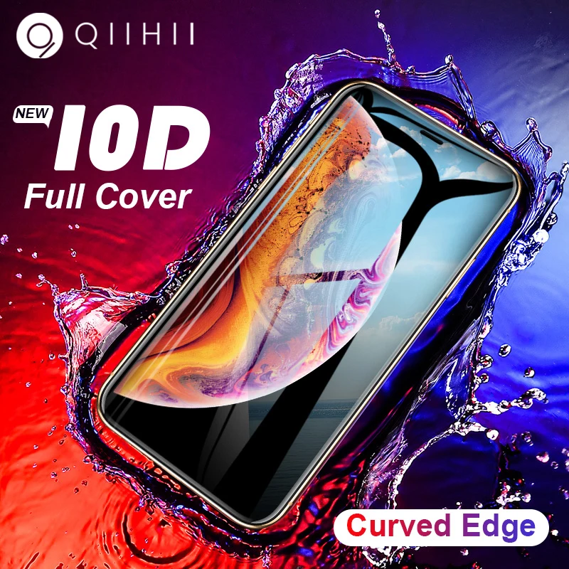 QIIHII 10D закаленное стекло для iphone 6 7 8 6S Plus Защита экрана X XR XS MAX защита