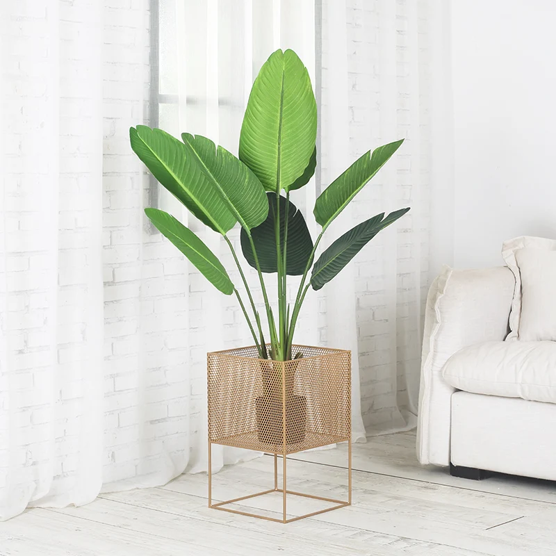 

Nordic wrought iron flower stand indoor porch living room balcony green dill metal flower pot floor stand