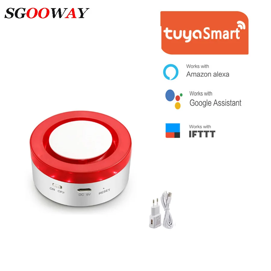 SetA Sgooway Wi-Fi умная сирена сигнализация система оповещения о входах домашний детектор безопасности дистанционное управление Alexa Google Home - Цвет: SetA