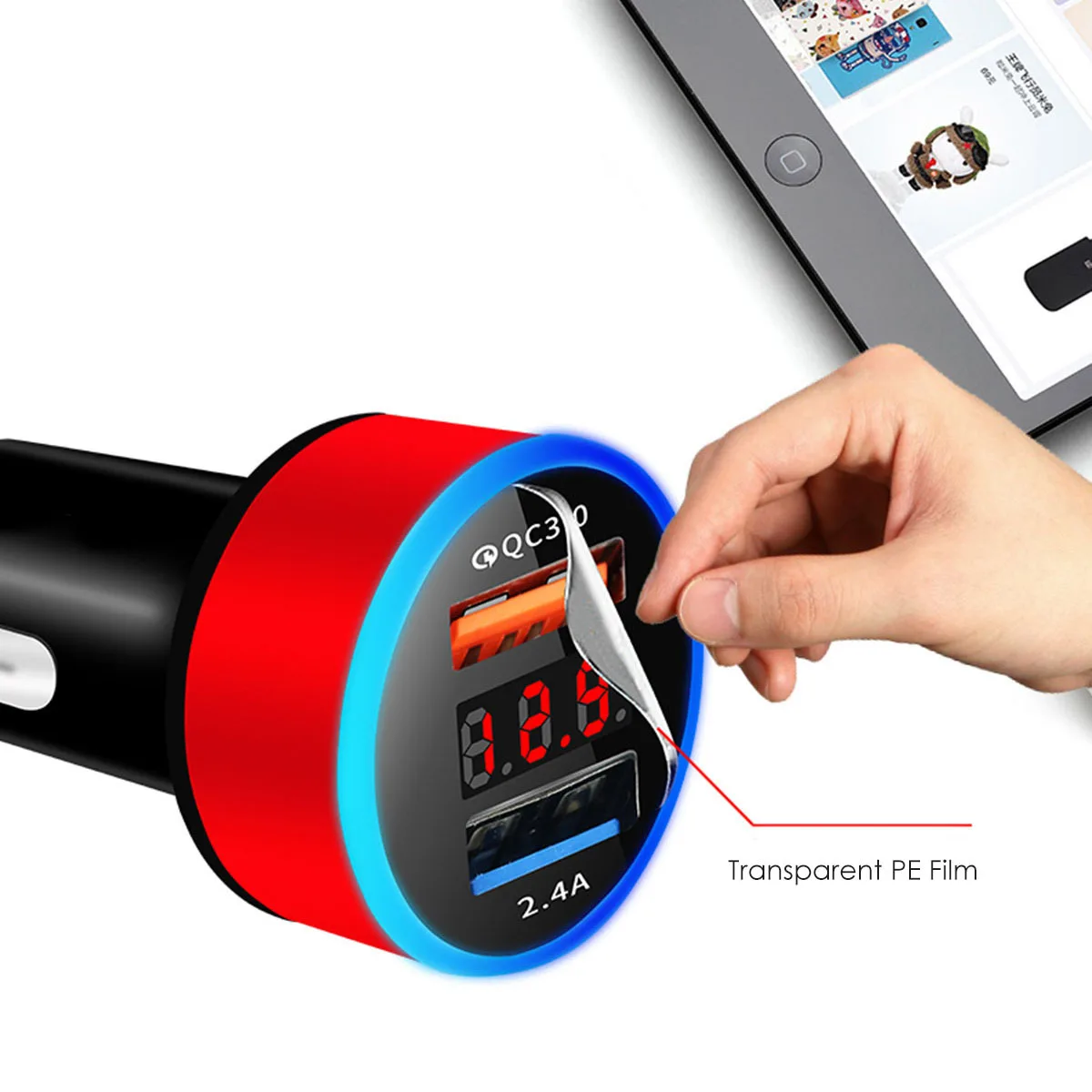 Автомобильное зарядное устройство SOONHUA с двумя USB портами и поддержкой быстрой