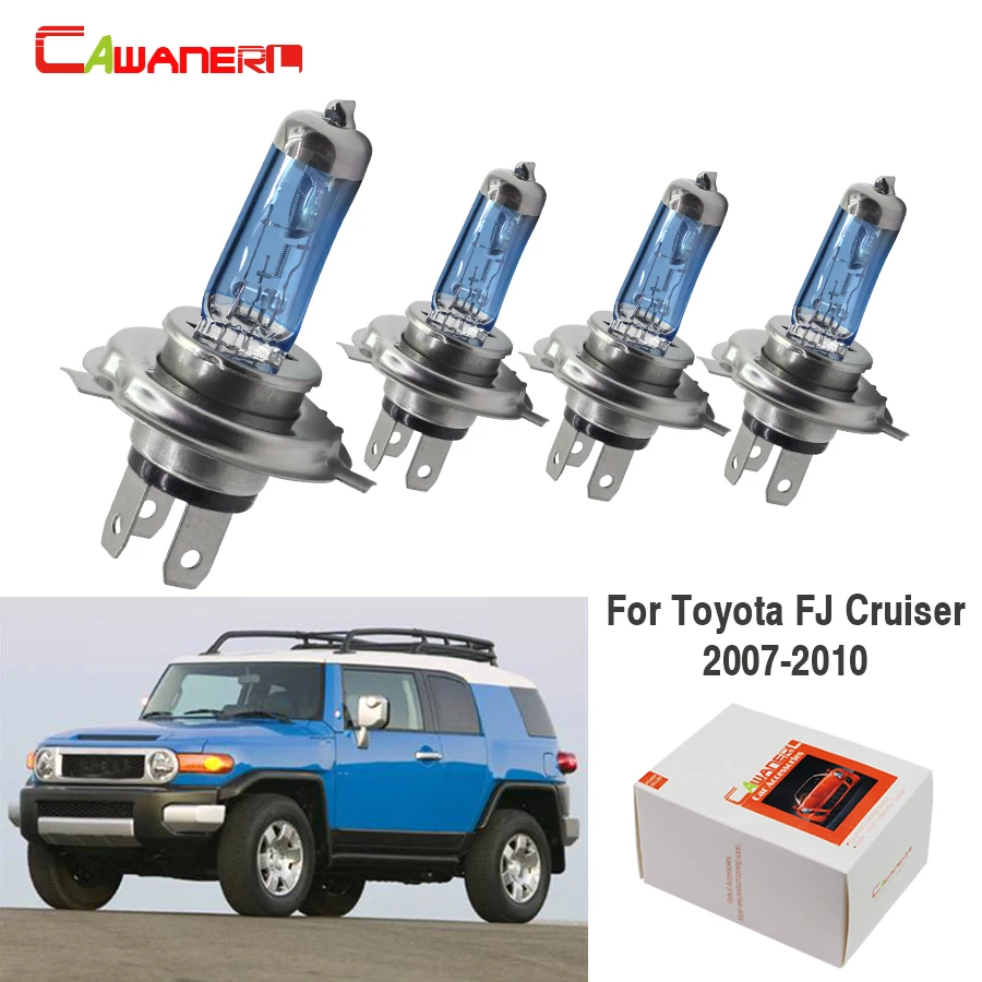 

Cawaner 4 X H4 100 Вт высокой мощности Мощность галогенная лампа 4300K 12V автомобилей головной светильник Hi/короче спереди и длиннее сзади) луч для Toyota...