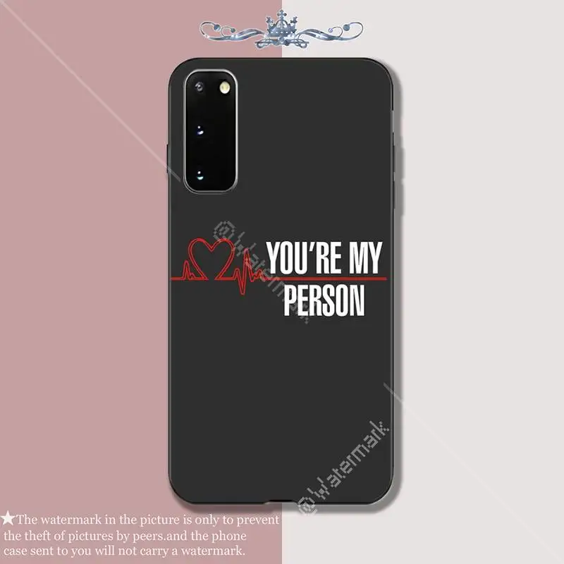 YNDFCNB You Are My Person Роскошный чехол для телефона Samsung Galaxy S 7 8 9 10 20 Plus Ultra Note8 мягкий