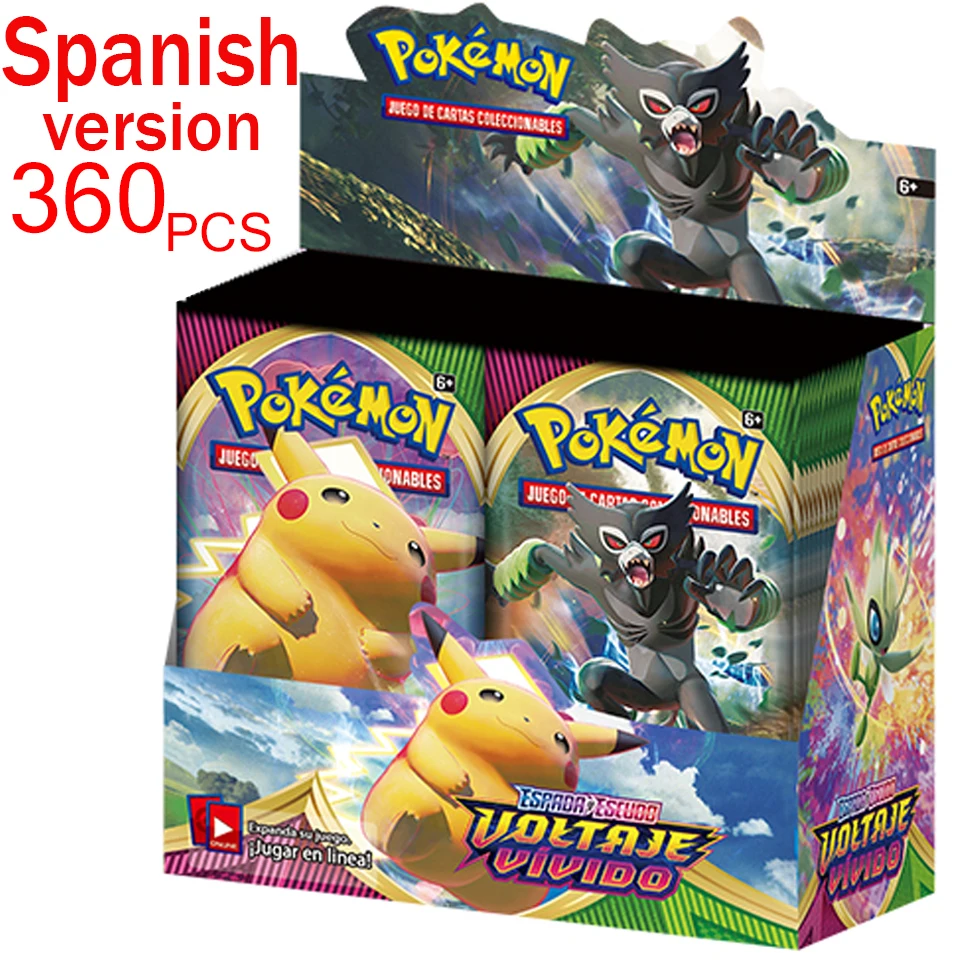 Cartas coleccionables de Pokemon para ni&ntilde;os, 360 Uds., caja de colecci&oacute;n de Escudo de Espada espa&ntilde;ol/ingl&eacute;s-4