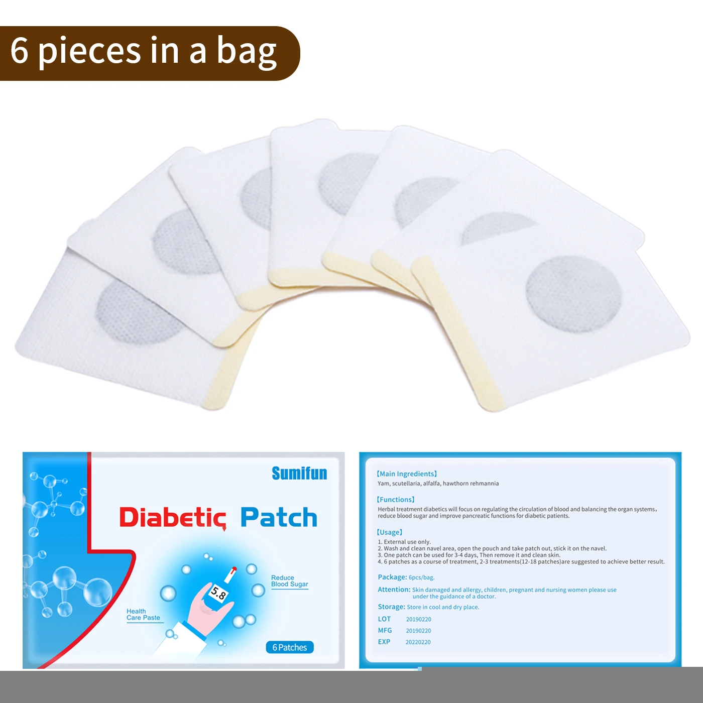 6 шт прибор для измерения уровня сахара в крови пластырь диабетиков присущая