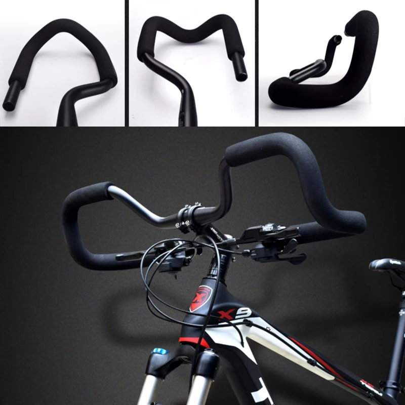 Bike Handlebar Bicycle Bent Bar Aluminum Alloy Integrated Cycling End Butterfly BMX Mountain Bikes Road Rest Riser MTB | Спорт и