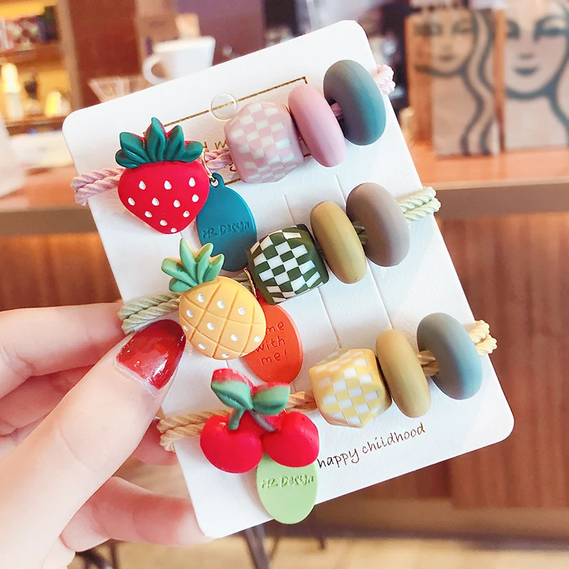 Резинки для волос девочек резинки с конфетами и свежими фруктами Детские