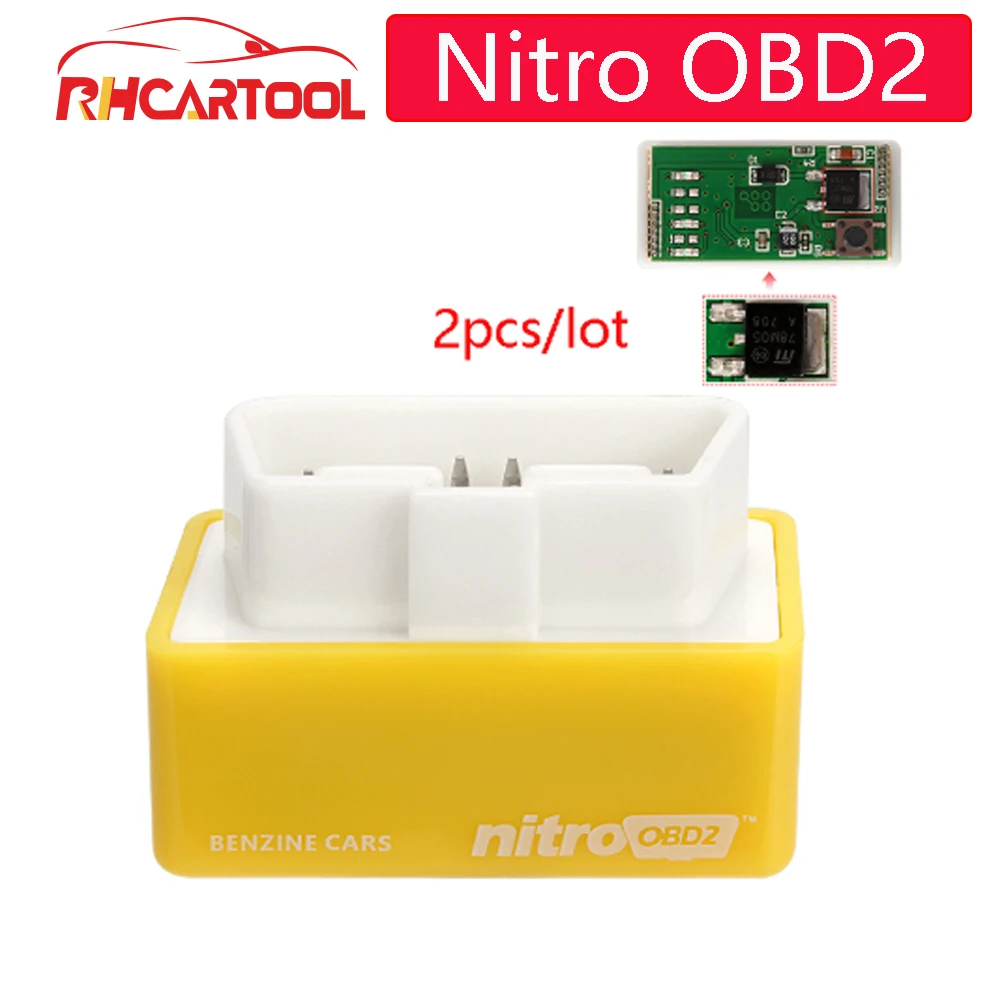2 шт. NitroOBD2 чип тюнинг коробка Nitro OBD2 подключи и приводи больше крутящего момента мощности для NitroOBD бензина для бензина