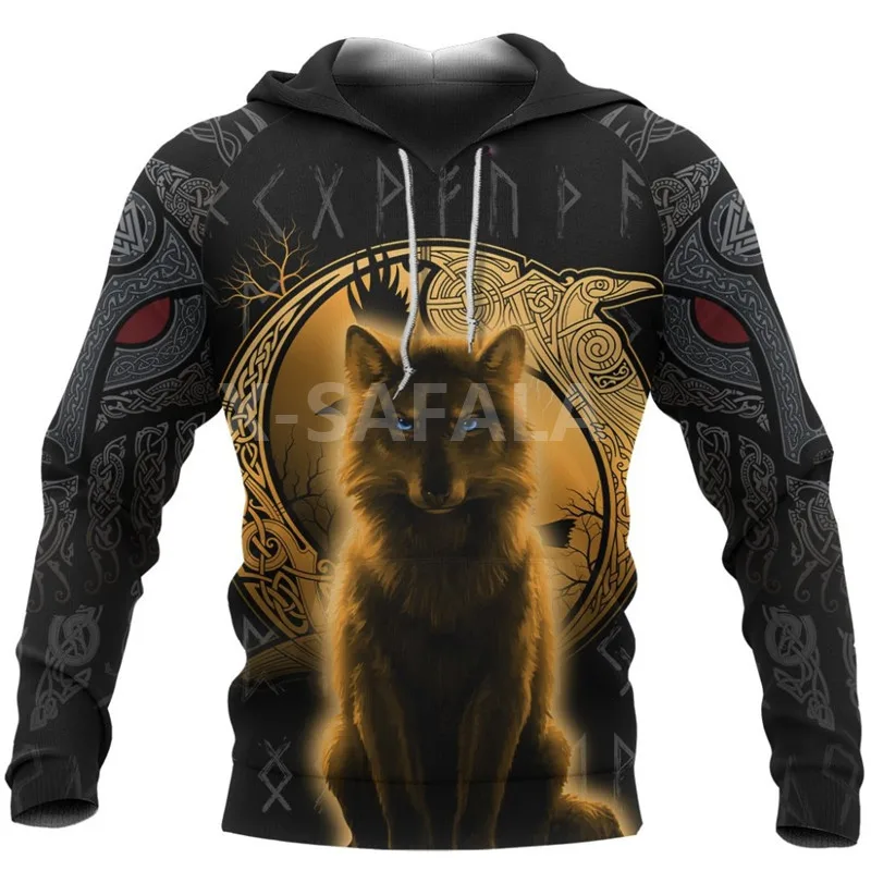 

Viking Wolf Animal Style 3D Print Spring Autumn Hoodie Man Women Harajuku Outwear Zipper Pullover Sweatshirt Casual Unisex