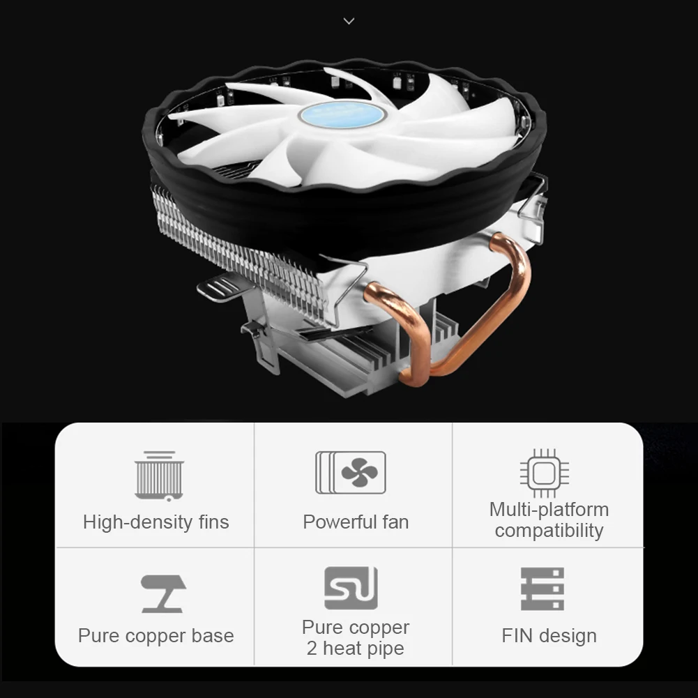Vi003 RGB CPU Air Cooler 2 Heatpipes 120mm Fan Low Profile for AMD AM3+ AM3 AM2+ AM2 FM2 FM1 LGA 775 1366 1156 Socket | Компьютеры и