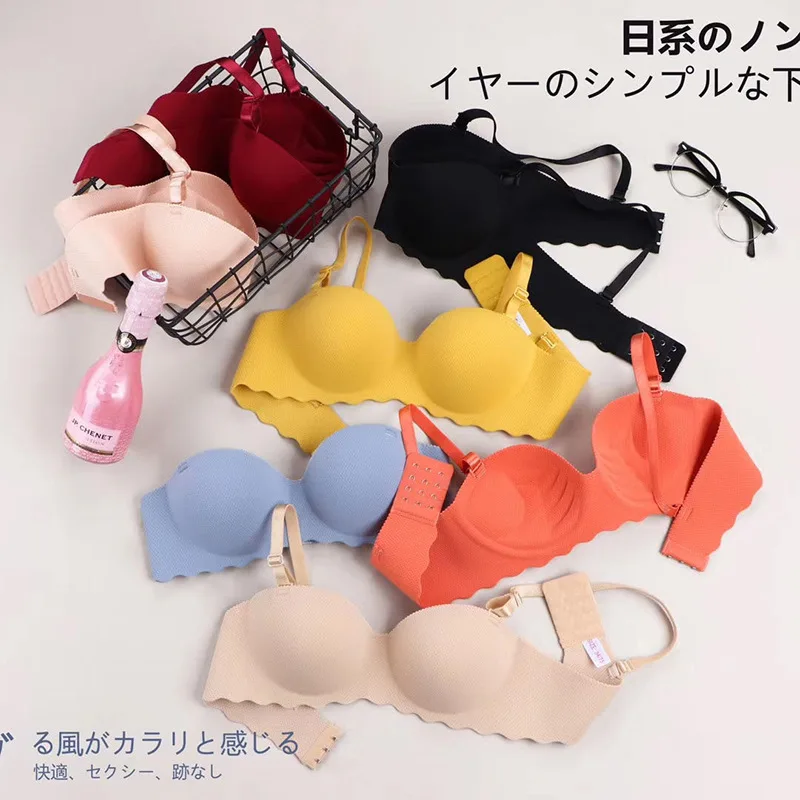 

Underwear Set Sexy Candy Color Brief Sets Underwear Women Set Plus Size No Wire Gathering One-Piece Anti-Sagging Underwear Set