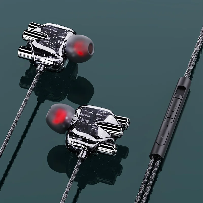 Проводные стереонаушники с двойным приводом наушники вкладыши басами для IPhone