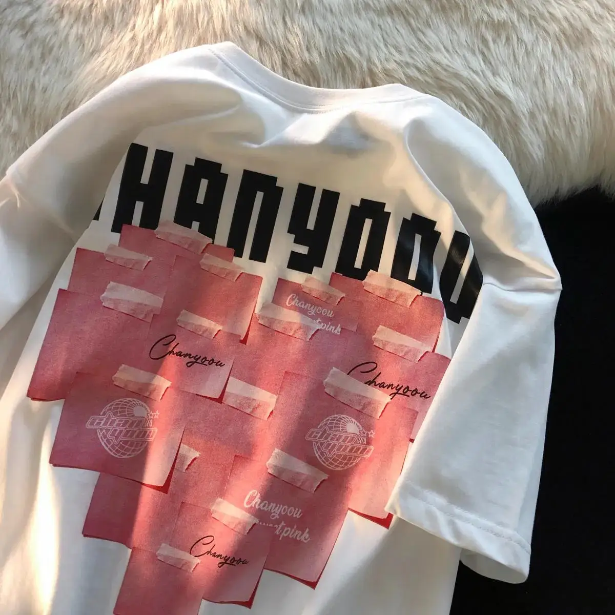 

Summer 2021 New Women T-shirts Post-it love ideas nifty Tshirt Korean style oversize Summer Short Sleeve Female