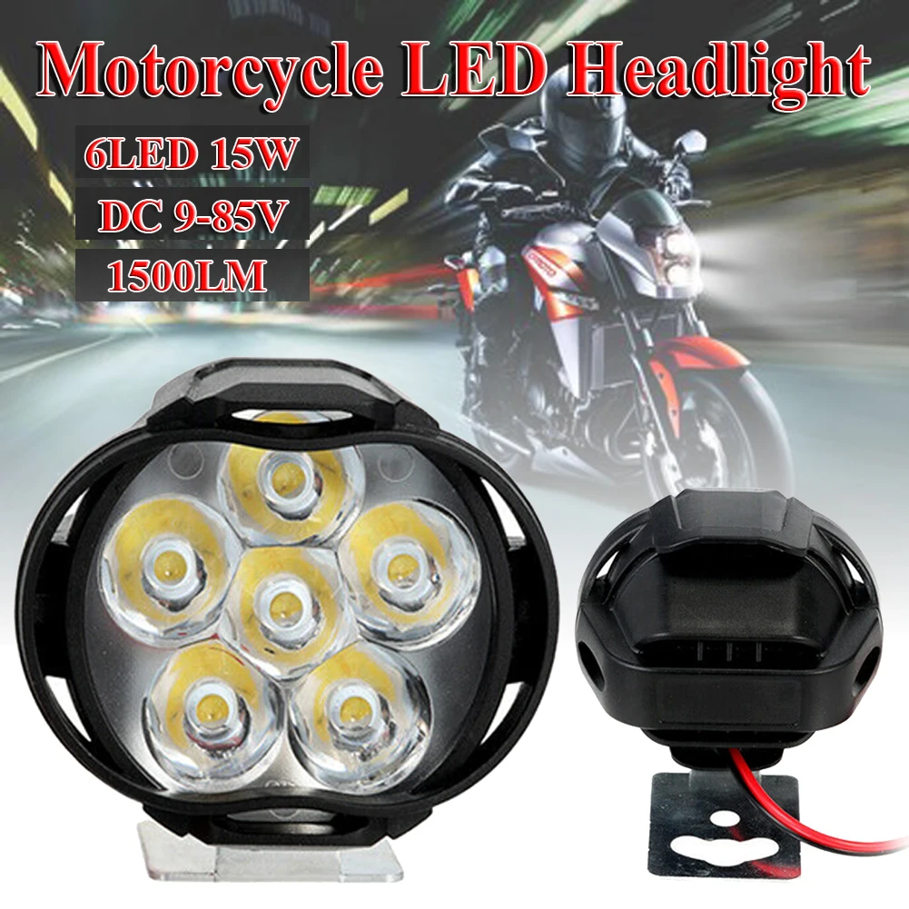 

Universal Motorcycle E-Bike 15W 6LED 1500LM Headlight Headlamp Bulb Fog Light