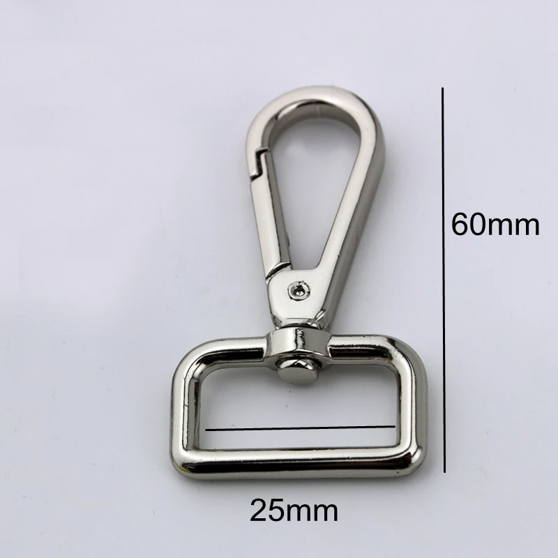 

30 pieces 6 colors 6*2.5cm 1 Inch silver lacquer trigger snap hook swivel clasp hooks for DIY leather goods metal parts