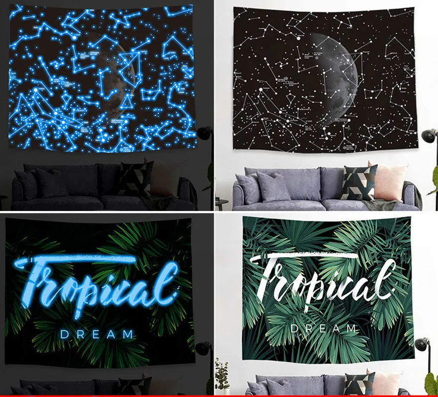 

Luminous Star Tapestry Wall Hanging Tapestry Polyester Wall Cloth Window Tapstrys Home Decoration