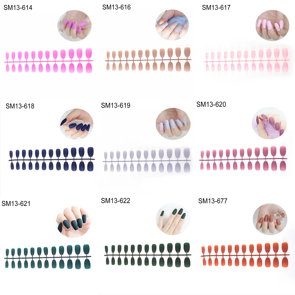 24 шт./лист накладные матовые накладки искусственный чип аксессуары для