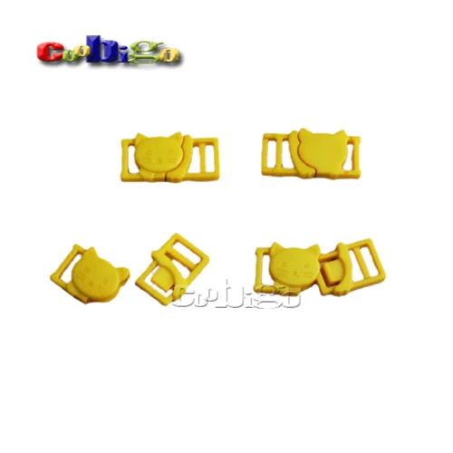 Yellow 100 шт красочные пластиковые 3/" кошачья голова безопасности отрывающиеся пряжки для нижнего белья Домашние животные воротник и сумка тесьма аксессуар для одежды сделай сам - Цвет: Yellow