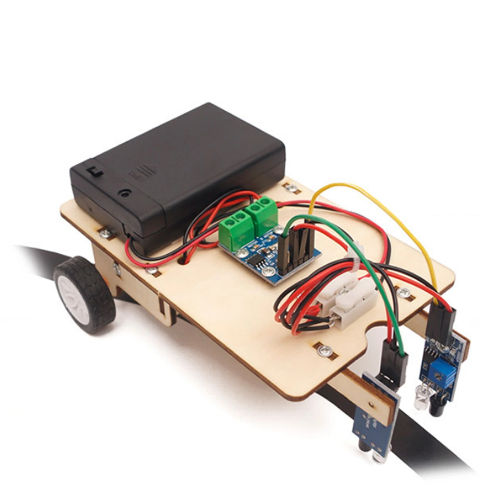 

DIY Smart Electric Tracking Line Patrol Car Model Photosensitive Robot Science Project Toys For Kids Children Physics Experiment