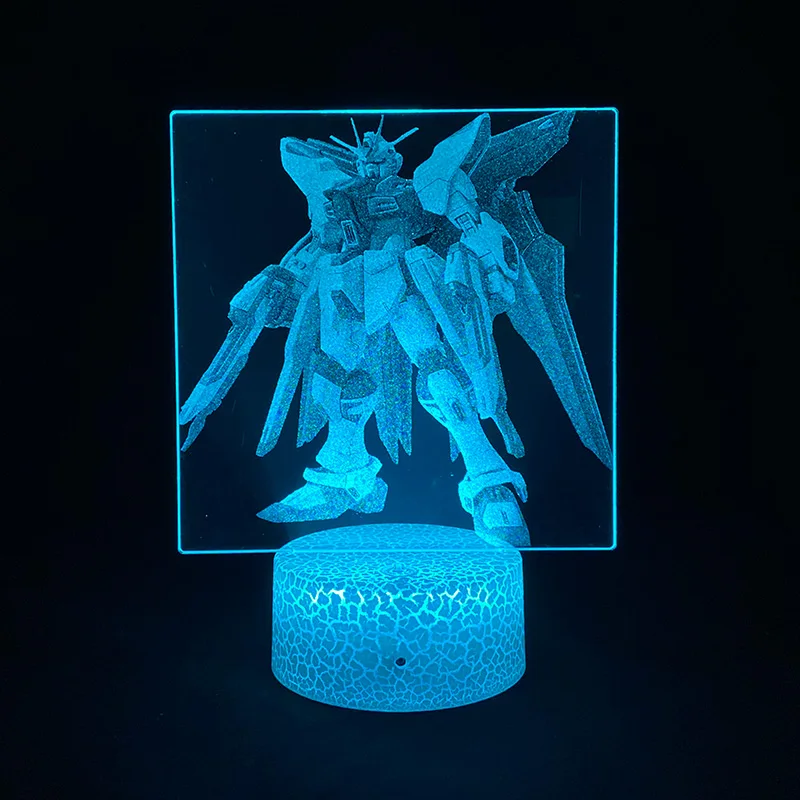Модель GUNDAM ночник в стиле аниме лампа с 3D рисунком Лавовая Лампа аккумулятором RGB